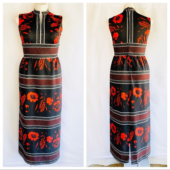 Vintage Dresses & Skirts - Vintage 70’s Floral Kimono Maxi Dress Sleeveless